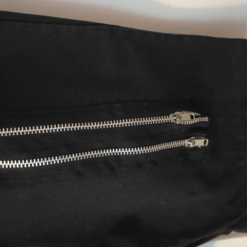 Unisex Tiger of London Black and White Zippered Jeans - Picture 3 of 16
